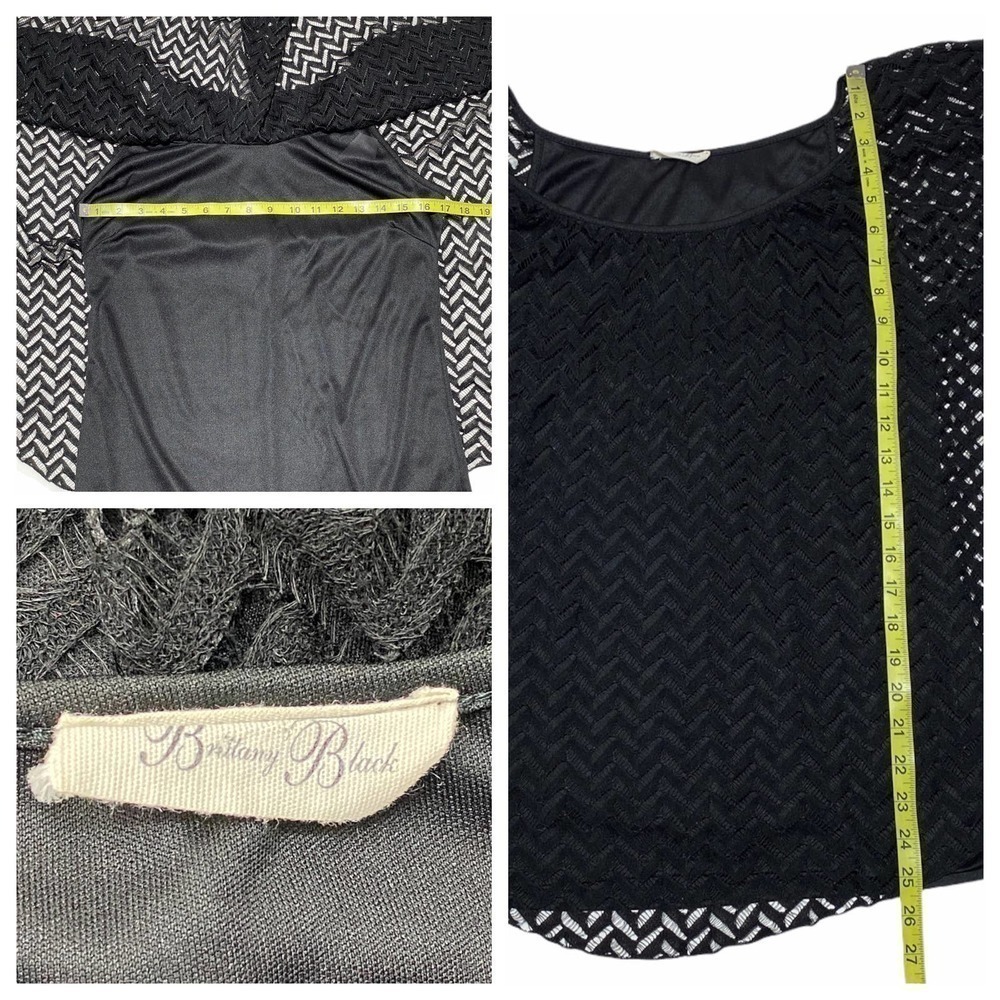 BRITTANY Black Crochet Cape Overlay Knit Blouse - Picture 9 of 10